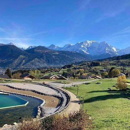La Marmotte: Vue Mont Blanc, Terrasse, Parking Apartment Combloux